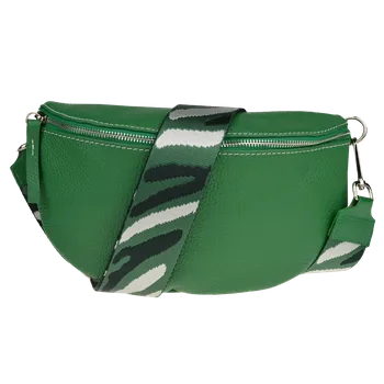 Kabelka NovaKabelka.cz Kožená italská crossbody kabelka Reni Grande Verde s přídavným popruhem IV