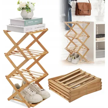 Botník SKŁADANA SZAFKA NA BUTY STOJAN POLICE REGÁL NA OBUV ORGANIZÉR 4 ÚROVNĚ