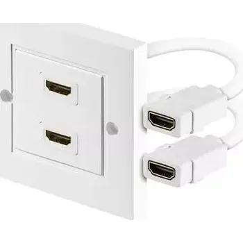 Elektrická zásuvka MicroConnect nástěnná zásuvka 2x HDMI (F) - 2x HDMI (F) bílá (HDMWALL2)
