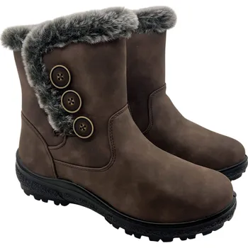 Dámská zimní obuv super in dámské hnědé zimní boty Hnědá 38