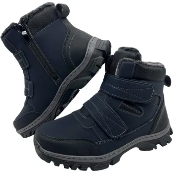 Pánská zimní obuv Norn Pánské modré zimní boty na suchý zip Barva: Modrá, Velikost: 46