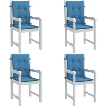 Podsedák vidaXL Podušky na židli nízké opěradlo 4 ks modrá melanž 100x50x4 cm