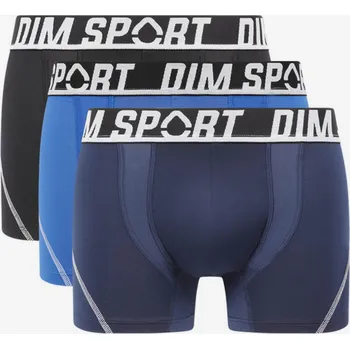 Boxerky DIM Pánské Sada tří pánských boxerek v černé a modré barvě DIM SPORT MICROFIBRE BOXER 3x Černá XL (2661755)