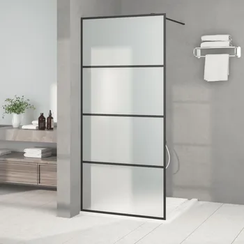 Sprchový panel zahrada-XL Sprchová zástěna walk-in černá 90 x 195 cm mléčné ESG sklo 152131