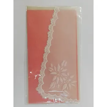 Vánoční přání 18x10cm - papírová krajka 4