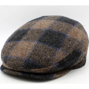 Čepice Fiebig - Headwear since 1903 Pánská hnědá kostkovaná zimní bekovka - Fiebig Velikost: 59 cm (L)