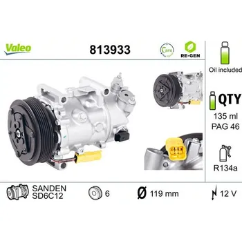 Kompresor klimatizace Kompresor, klimatizace VALEO 813933