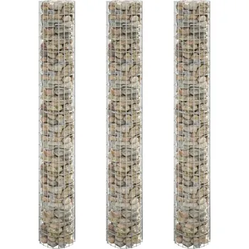 Plot zahrada-XL Kruhové gabionové záhony 3 ks pozinkovaná ocel Ø 30 x 200 cm 152022