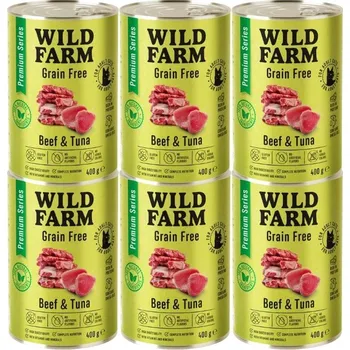 Krmivo pro kočku WILD FARM Premium Grain Free Beef and Tuna 6x400g - krmivo pro kočky bez obilovin