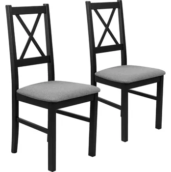 Jídelní židle Sada 2x dřevěná židle NIL10 Černá