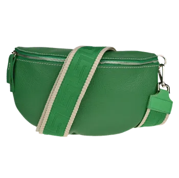 Kabelka NovaKabelka.cz Kožená italská crossbody kabelka Reni Grande Verde s přídavným popruhem III