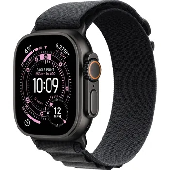 Chytré hodinky Apple Watch Ultra 3 GPS plus Cellular 49 mm Titanový kryt Řemínek Alpine Loop černá L