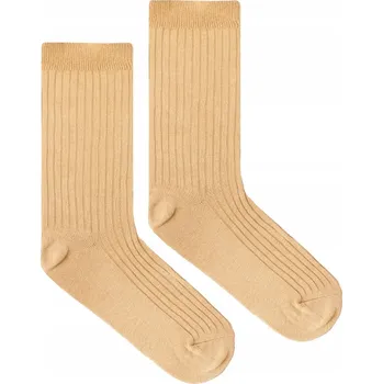 KABAK Ponožky béžové BO se širokým žebrováním 36-41 béžová velikost 36-40