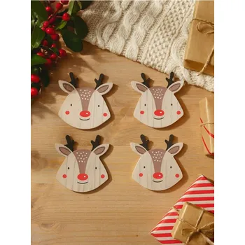 Vánoční dekorace Sinsay - Vánoční podtácky s motivem soba 4 pack - vícebarevná - 536GO-MLC - 536GO-MLC-ONE