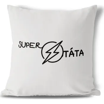 Dekorativní polštářek Polštářek bílý Super táta