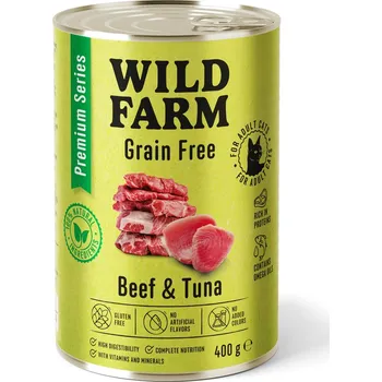 Krmivo pro kočku WILD FARM Premium Grain Free Beef and Tuna 400g - krmivo pro kočky bez obilovin