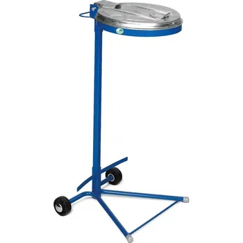 Odpadkový koš Pojízdný držák na odpadkové pytle z oceli, práškově lakovaný, s plastovým víkem