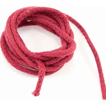 Příze Bavlněná oděvní šňůra - vínová - průměr 0,5 cm