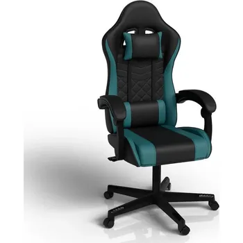 FurniGO Kancelářská židle HyperSeat - černá/tyrkysová