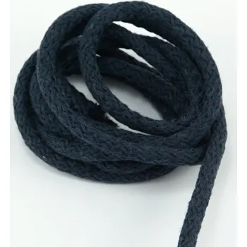 Příze Bavlněná oděvní šňůra - tmavě modrá - průměr 0,8 cm