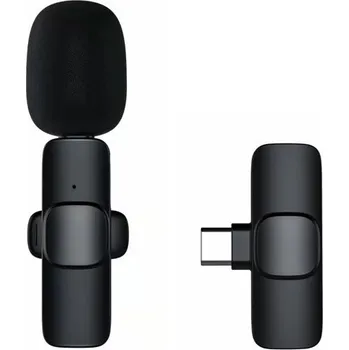 Mikrofon K9- Bezdrátový klopový mikrofon ( 1 x mikrofon + 1 x přijímač ) pro telefony s USB-C