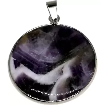 Přívěsek Ametystový přívěsek kolečko 3 cm v chirurgické oceli – elegantní šperk pro každou příležitost