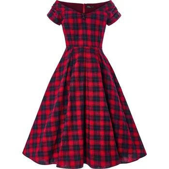 Dámské šaty Dolly & Dotty retro šaty Lily - Red Check Velikost: 3XL (UK 20)