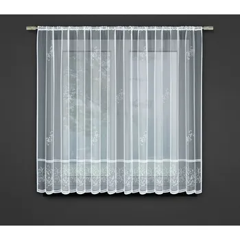 Záclona Dekorační žakárová záclona s řasící páskou JASMINE 160 bílá 300x160 cm MyBestHome