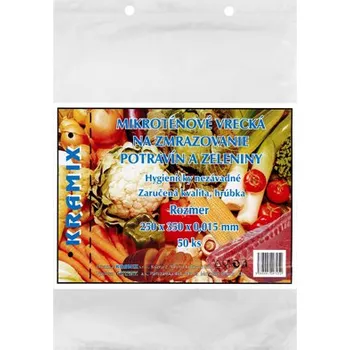 Potravinová fólie KRAMIX Sáčky mikrotenové 25 x 35 cm 15 mic transparentní 50 ks