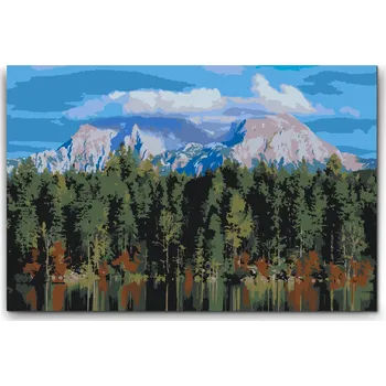 Malování podle čísel - Výhled v Berchtesgaden - Německo Velikost: 40x60cm, Rámování: Pouze srolované plátno