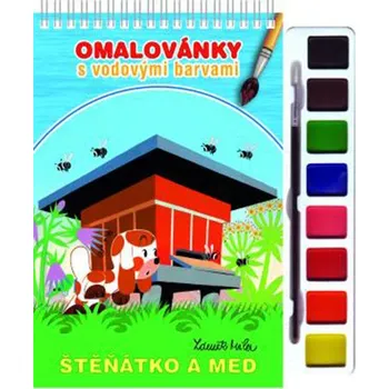 omalovánky Omalovánka A5 Akim - S vodovými barvami - Štěňátko a med