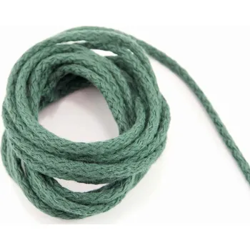 Bavlněná oděvní šňůra - tmavě zelená - průměr 0,5 cm