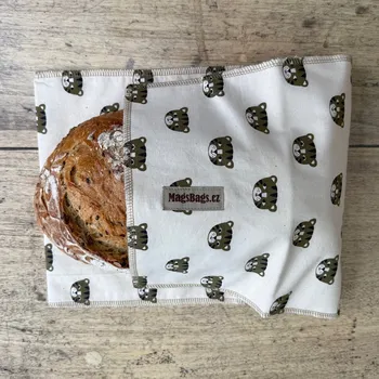 chlebník Chlebapsa - kapsa na chléb, béžová s tygříky MagsBags.cz