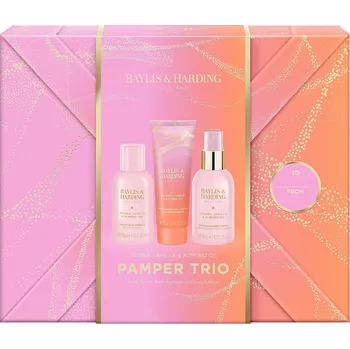 Kosmetická sada Baylis&Harding Jojoba, Vanilla, Almond, dárková sada Pamper Trio, 3dílná BH25JVALUXSML3PC