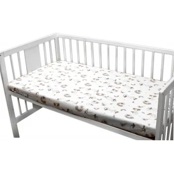 Prostěradlo Bavlněné prostěradlo do postýlky, Kačátko, bílá/béžová, 140x70 cm