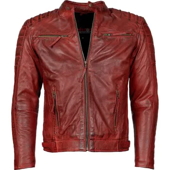 Pánská casual bunda Pánská Kožená Bunda Nico Allesio Red Brixton Červená Velikost: L