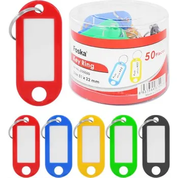 FOSKA Kroužek na klíče s jmenovkou - mix barev, 1ks