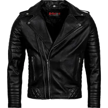 Pánský křivák Pánská Kožená Bunda Křivák Dark Tiger Grandioso Brixton Černá Velikost: 7XL