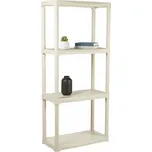 Plastový regál Mamutex 1330x600x300 mm - 4 police, nosnost 80 kg, béžový
