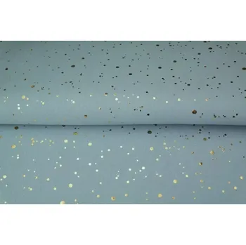 Úplet, zlaté puntíky STEEL BLUE (E) (Zlaté puntíky, fólie)