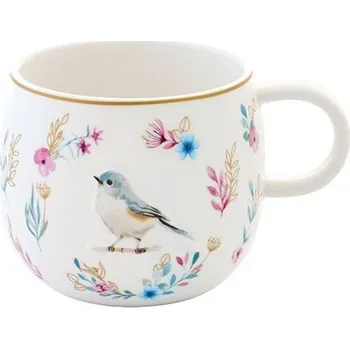 Porcelánový hrnek na čaj/kávu Fancy Garden 400ml, Easy Life - Ptáček