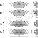 Sada brzdových destiček, kotoučová brzda CIFAM 822-257-0