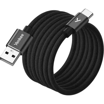 Datový kabel YENKEE YCU MAGNETIC 04 Kabel USB-A (M) - USB-C (M) 1.5m černá (8590669394524)
