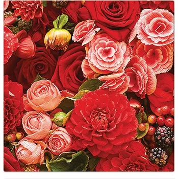 Papírový kapesník Paw Ubrousky TaT 33x33cm Red Bouquet