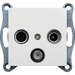 Zásuvka TV+R+SAT průchozí, bílá lesk HAGER WL3120