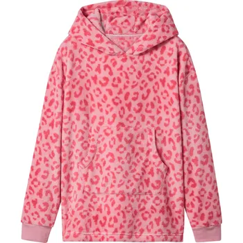 Dívčí mikina esmara® Dětská plyšová oversize mikina (světle růžová, 134/140)