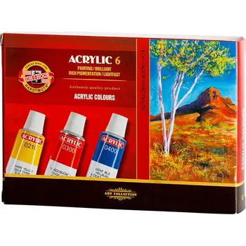 Výtvarná barva KOH-I-NOOR Barvy akrylové 6 barev x 16 ml