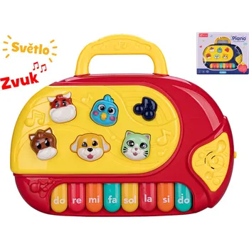 Pianko 21x17 cm na baterie se světlem a zvukem - mix barev (červená, modrá)