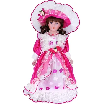 Panenka TifanTEX Porcelánová panenka princezna v růžových šatech 45 cm