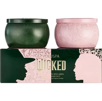 Svíčka Voluspa Wicked Pink Goes Good With Green, Wicked 2 ks 25 hod Perfectly Pink Yuzu, Bewitching Banyan Forest